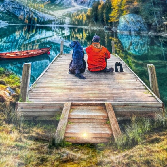Ravensburger Premium Puzzle 1000 Pieces Calm Camping Lake Lab Mountain Sealed - Picture 2 of 7